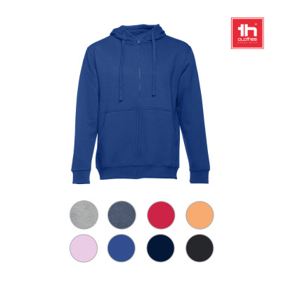 THC AMSTERDAM. Men's hoodie in cotton and polyester with full zip